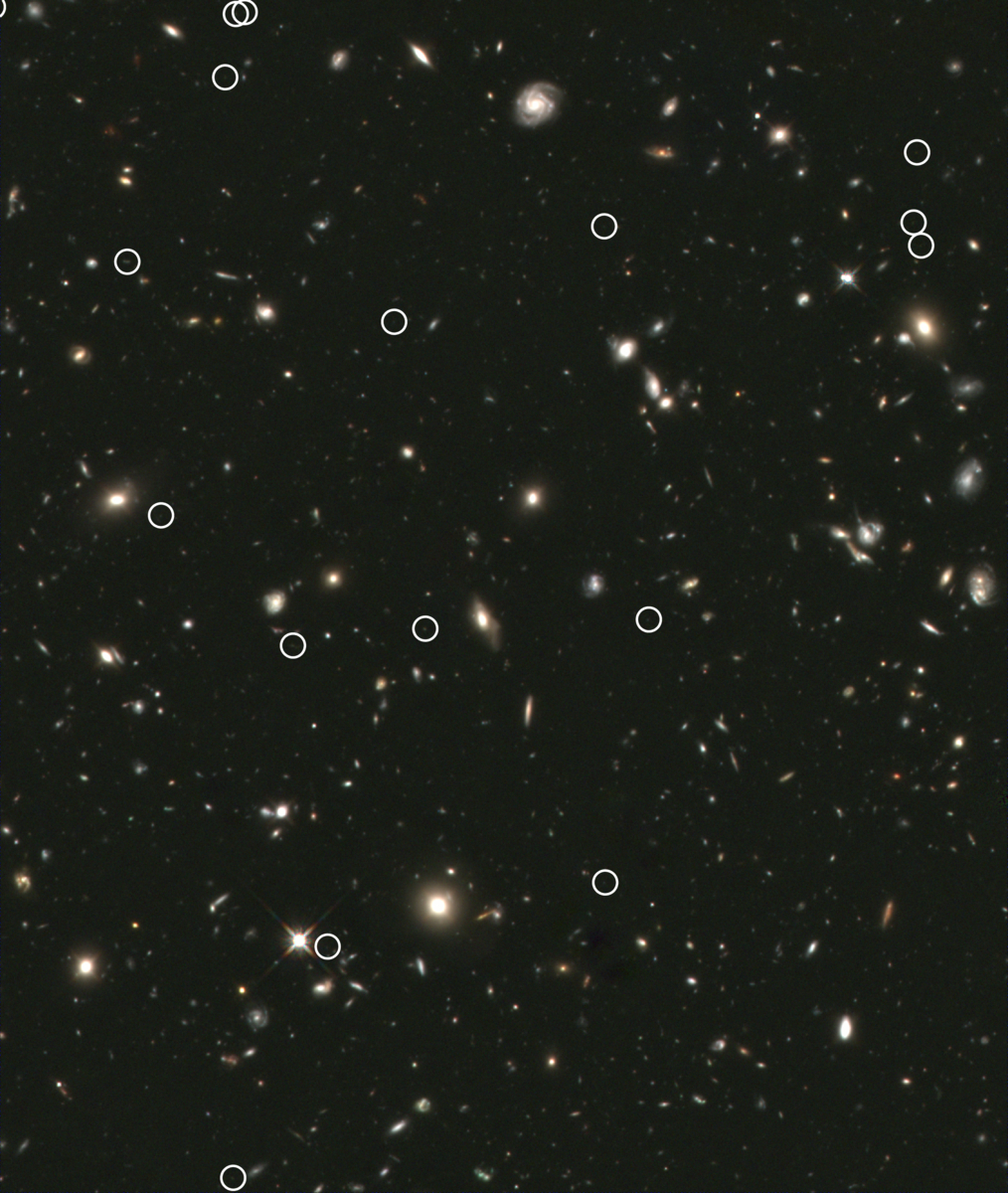 true color image of the central regions of the Hubble Ultra-Deep Field constructed from the most sensitive near-IR imaging ever obtained. true color image of the central regions of the Hubble Ultra-Deep Field constructed from the most sensitive near-IR imaging ever obtained.